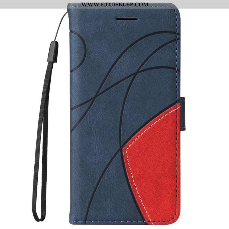 Etui Folio do Samsung Galaxy M52 5G z Łańcuch Linia Tuszu Do Smyczy